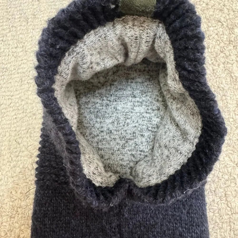 Bombas Gripper Slipper Socks Navy Knit House Shoes Adult Mens Size Large 10-12.5